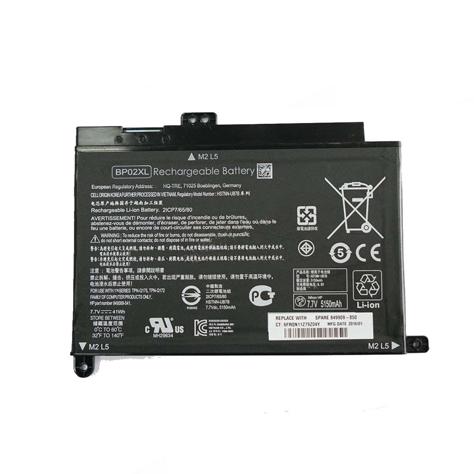 Batteri til HP BP02XL TPN-Q172/Q175 HSTNN-UB7B/LB7H (kompatibelt)