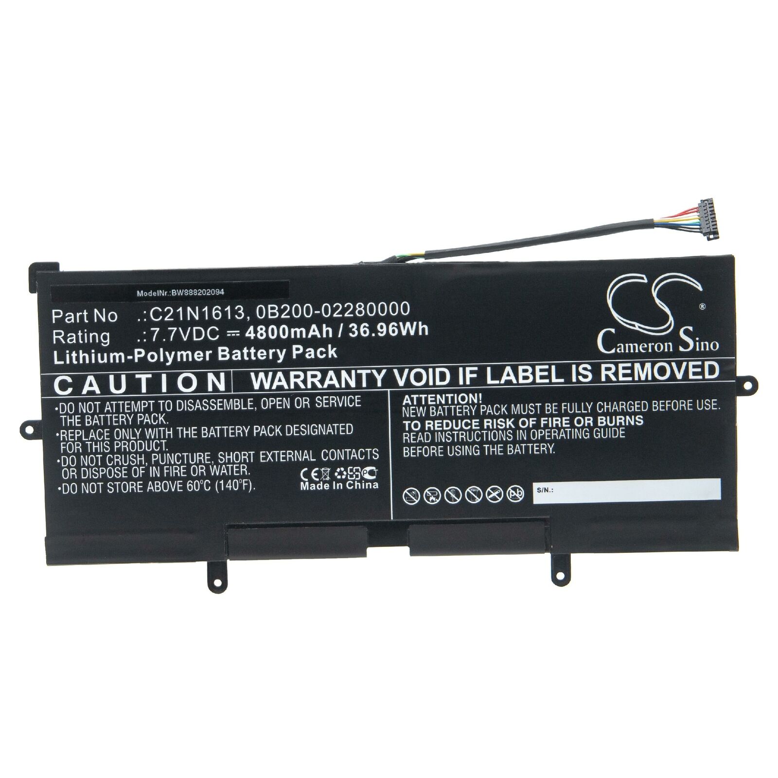 Batteri til C21N1613 ASUS Chromebook Flip C302C C21PQC5 0B200-0228000 (kompatibelt)