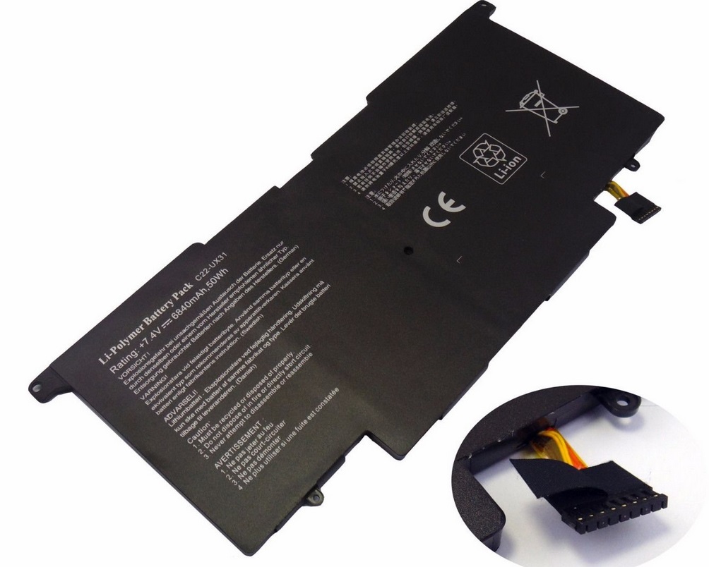 Batteri til ASUS ZenBook UX31 UX31A UX31E UX31E Ultrabook C22-UX31 C23-UX31 (kompatibelt)