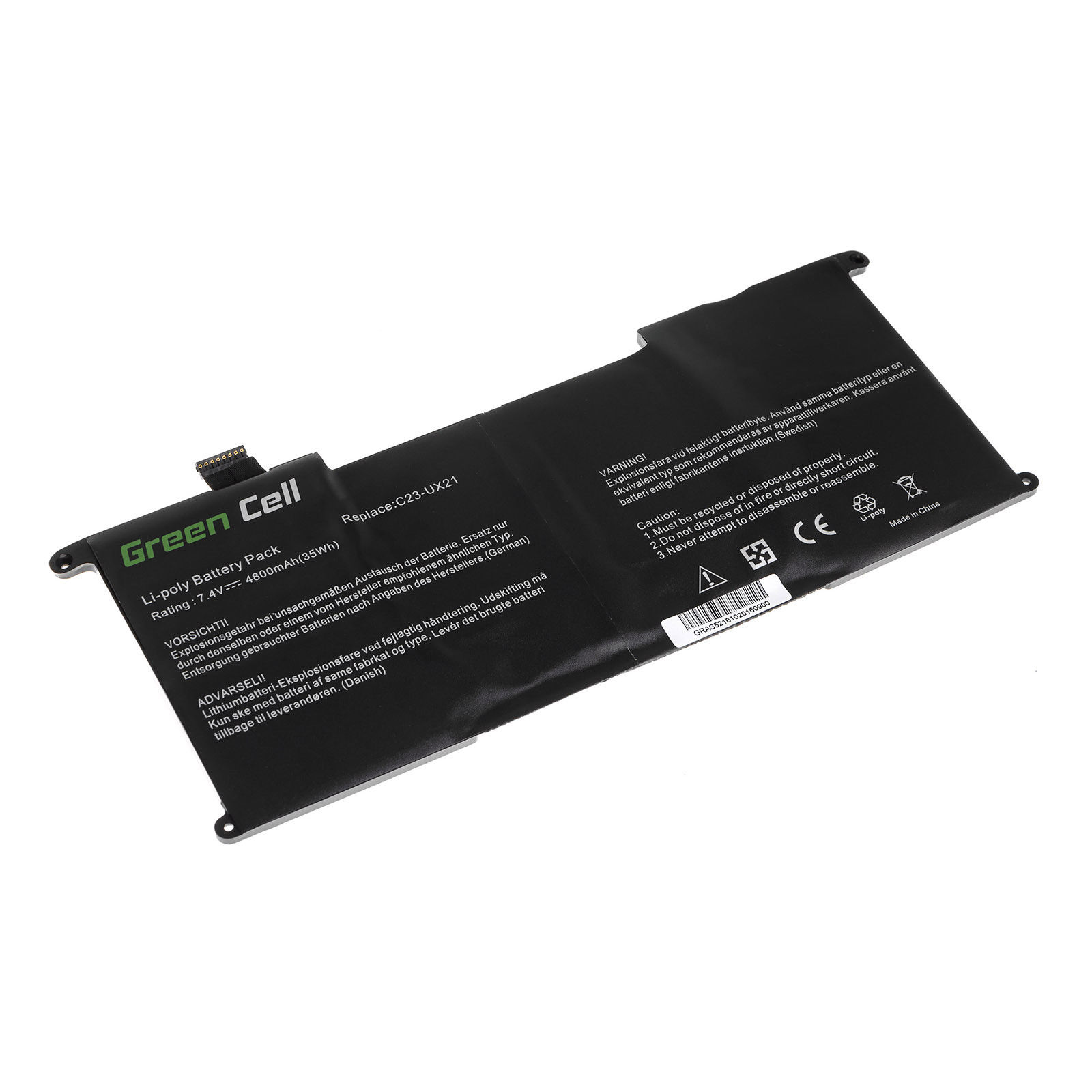 Batteri til Asus UX21 Ultrabook UX21 UX21A UX21E UX21E-DH52 C23U (kompatibelt)