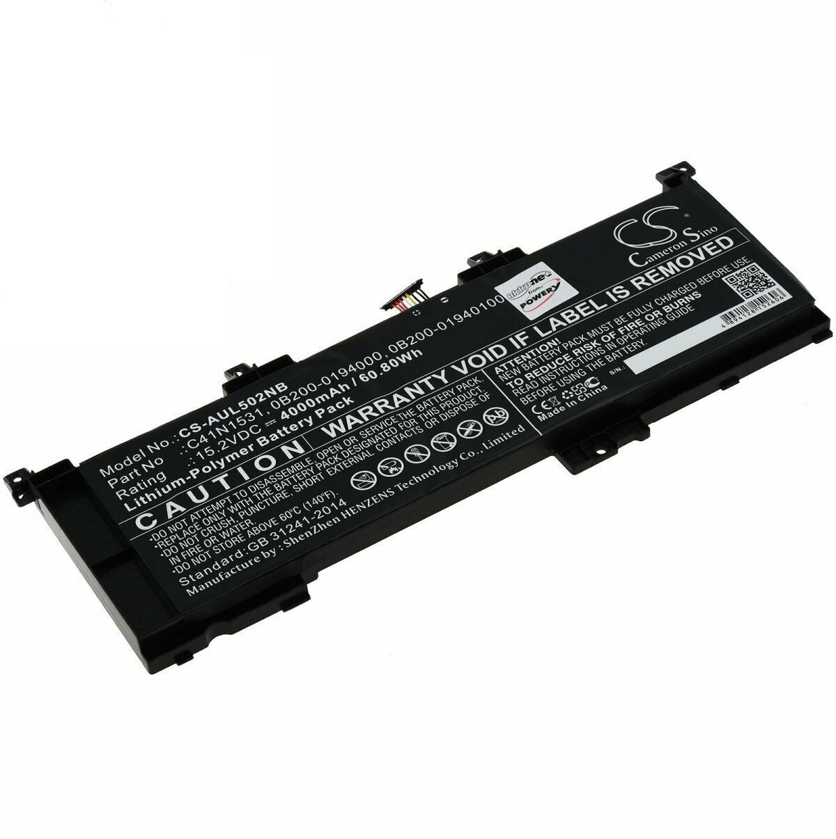 Batteri til C41N1531 0B200-01940100 Asus GL502VS-1A GL502VS-1E GL502VT-1B GL502VY GL502VY-1A (kompatibelt)