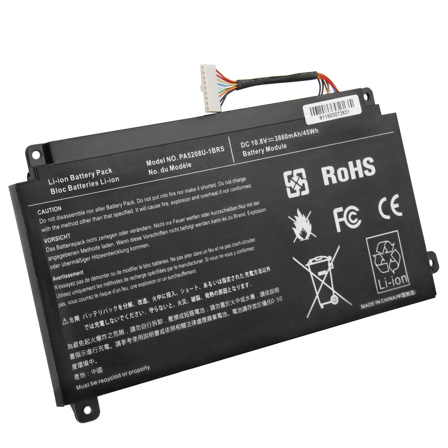Batteri til Toshiba Satellite Radius 15 P50W-C-10P P50W-C-110 (kompatibelt)
