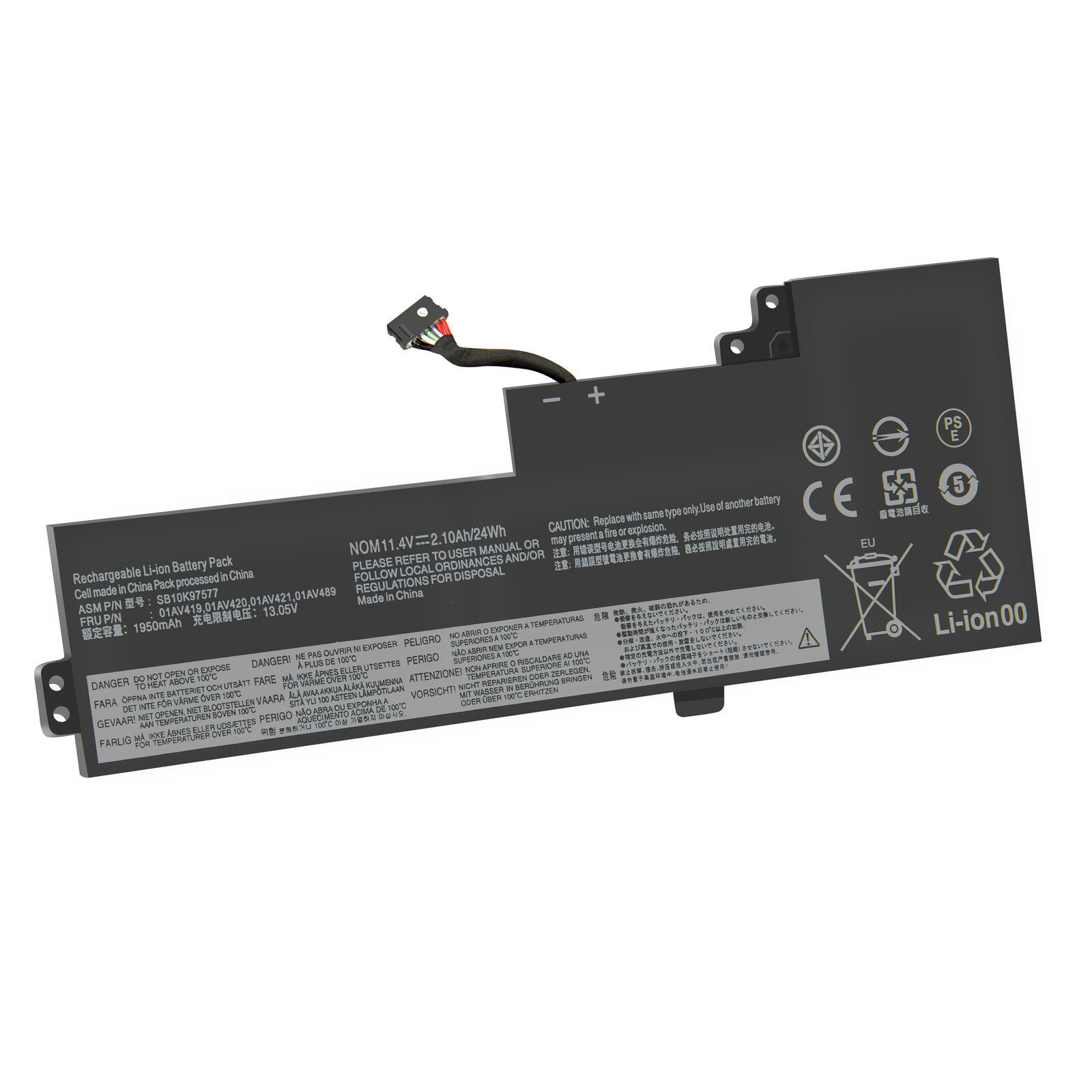 Batteri til 11.4V 2.1Ah 01AV421 01AV420 SB10K97578 01AV489 01AV419 Lenovo T470 T480 (kompatibelt)