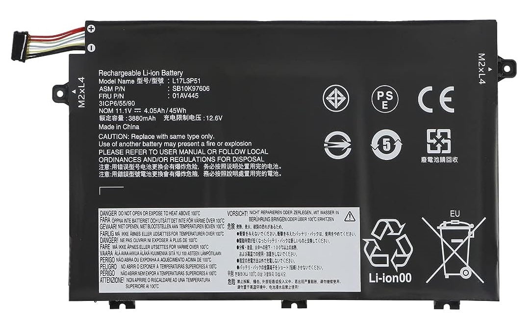 Batteri til 01AV445 L17L3P51 Lenovo ThinkPad E480 E490 E485 E495 E580 E585 E590 E595 E14 E15 (kompatibelt)