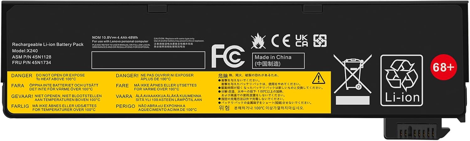 Batteri til 45N1127 45N1126 Lenovo ThinkPad X240 T440 T450s X250 T440s T460 T450 T550 X260 X270 T470p L450 T440s T440 W55 0s 0s L470 T440s T460p (kompatibelt)