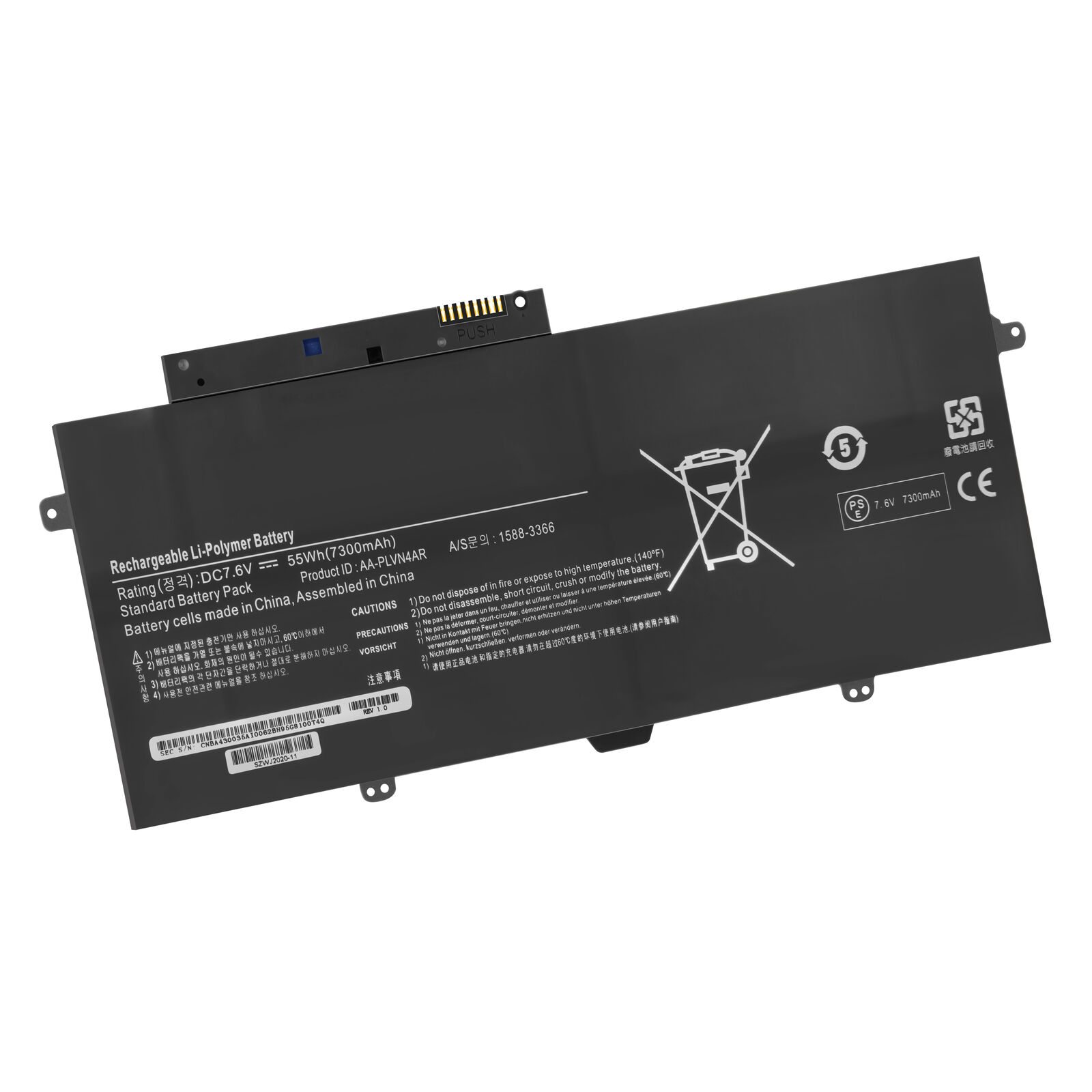 Batteri til Samsung NP940X3G-K04US 55wh 7,6V Li-Polymer (kompatibelt)