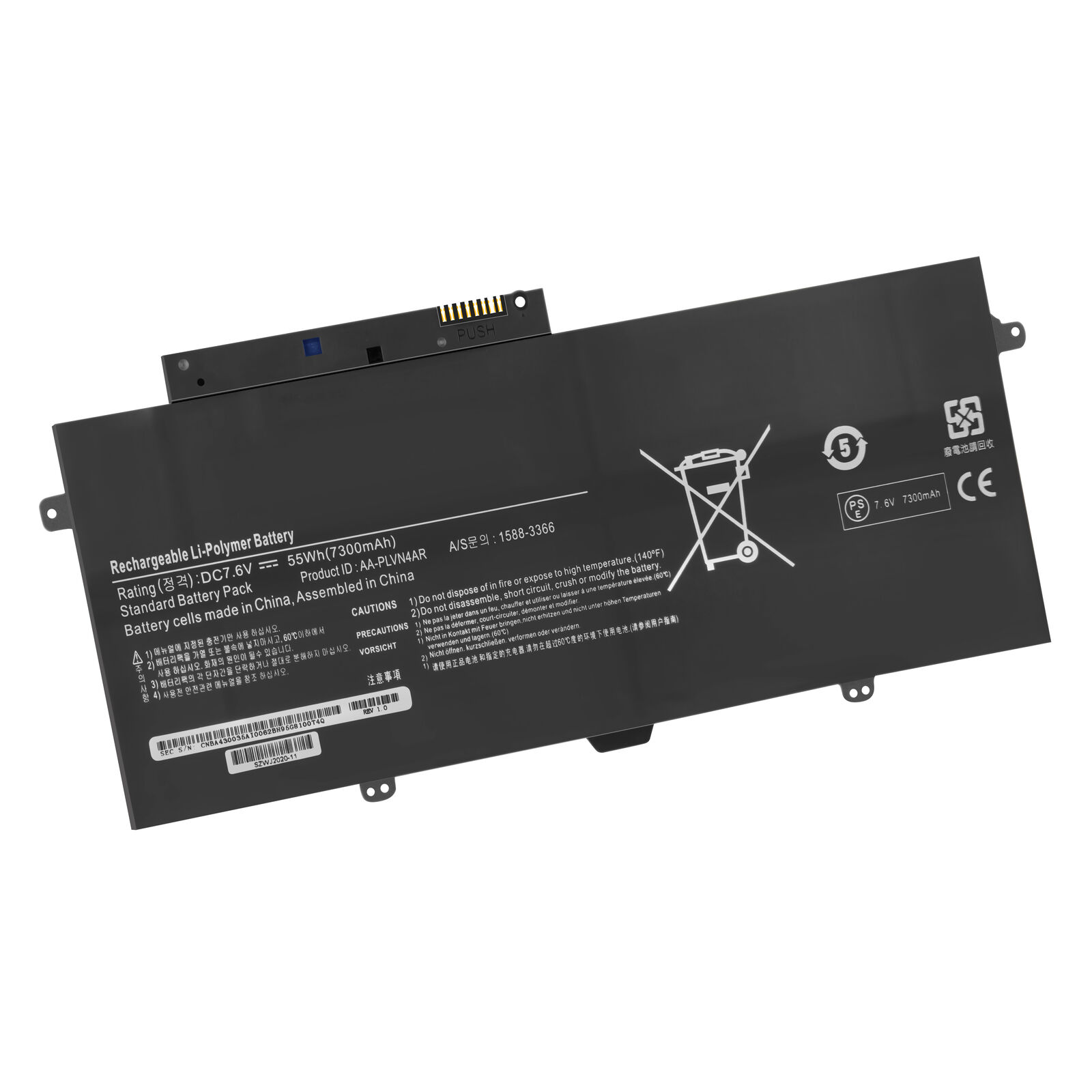 Batteri til 7.6V 7.3Ah AA-PLVN4AR Samsung 940X3G NP940X3G-K03CH BA43-00364 (kompatibelt) - Klik på billedet for at lukke