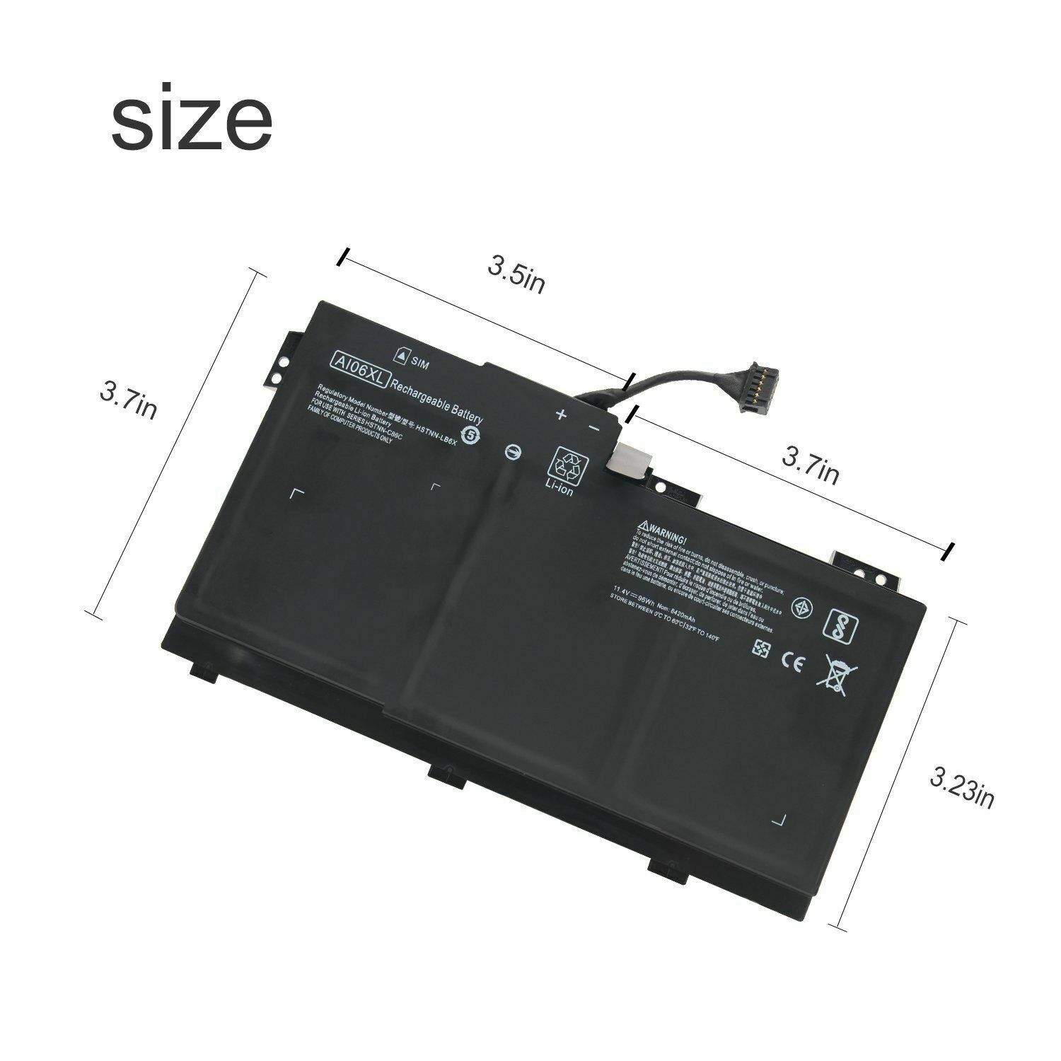 Batteri til AI06XL HP ZBook 17 G3 Series HSTNN-LB6X HSTNN-C86C 808397-421 (kompatibelt) - Klik på billedet for at lukke