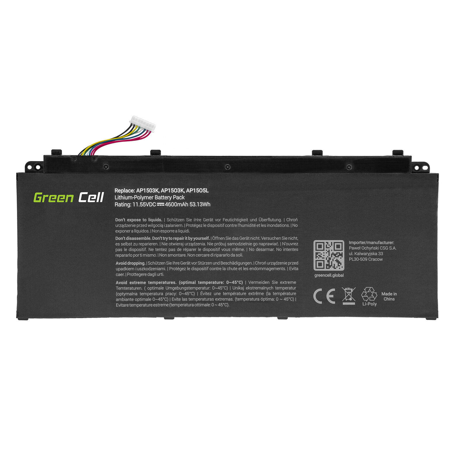 Batteri til AP1503K AP1505L AP15O3K AP15O5L Acer Aspire S 13 Swift 1 Swift 5 (kompatibelt)