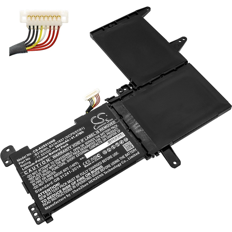 Batteri til Asus B31B191 B31Bi2H B31BI91 B31Bi9H B31N1637 C31N1637 (kompatibelt) - Klik på billedet for at lukke