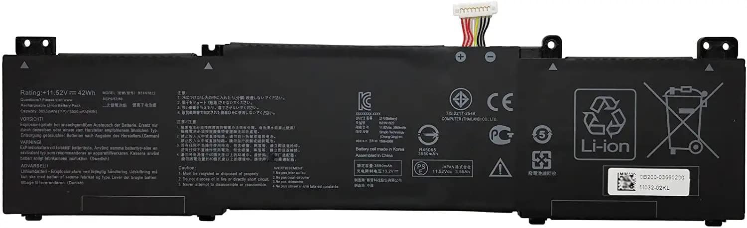 Batteri til ASUS ZenBook Flip 14 UM462DA UM462DA-AI012T,AI014T UX461FN-E1029T UX462 UX462D UX462UDA X462Dmeet XA-2G B31N1822 (kompatibelt)