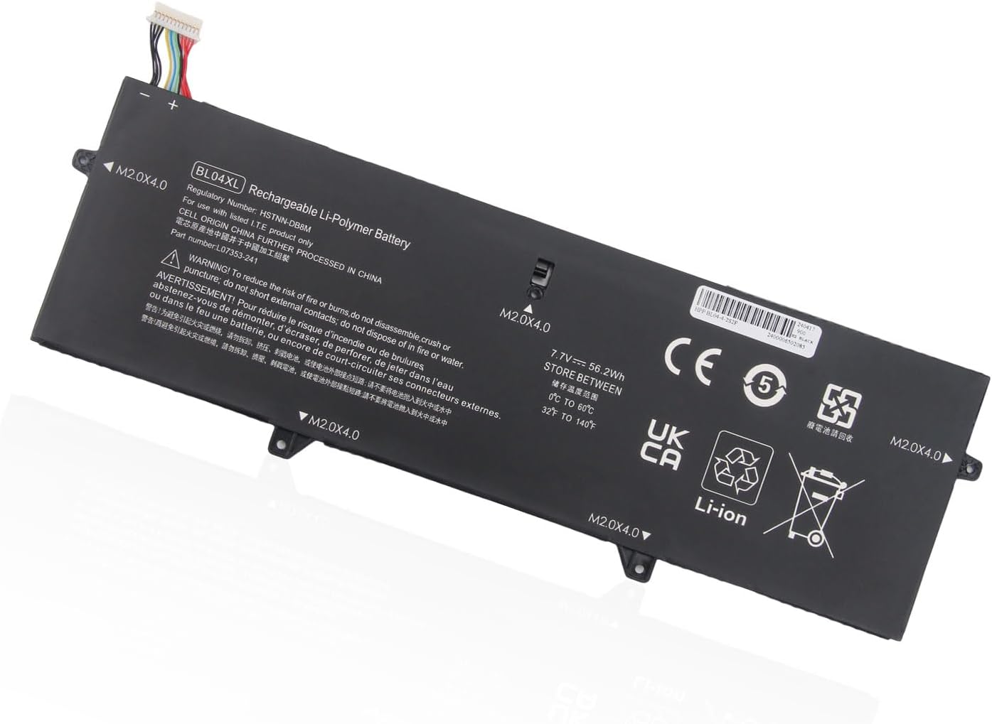 Batteri til BL04XL HP BL04056XL HSTNN-UB7N HSTNN-DB8M L07041-855 5 L07353-2C1 L07353-241 L07353-541 (kompatibelt)