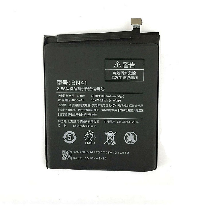 Batteri til Xiaomi Redmi Note 4, BN41, 4000mAh (kompatibelt)