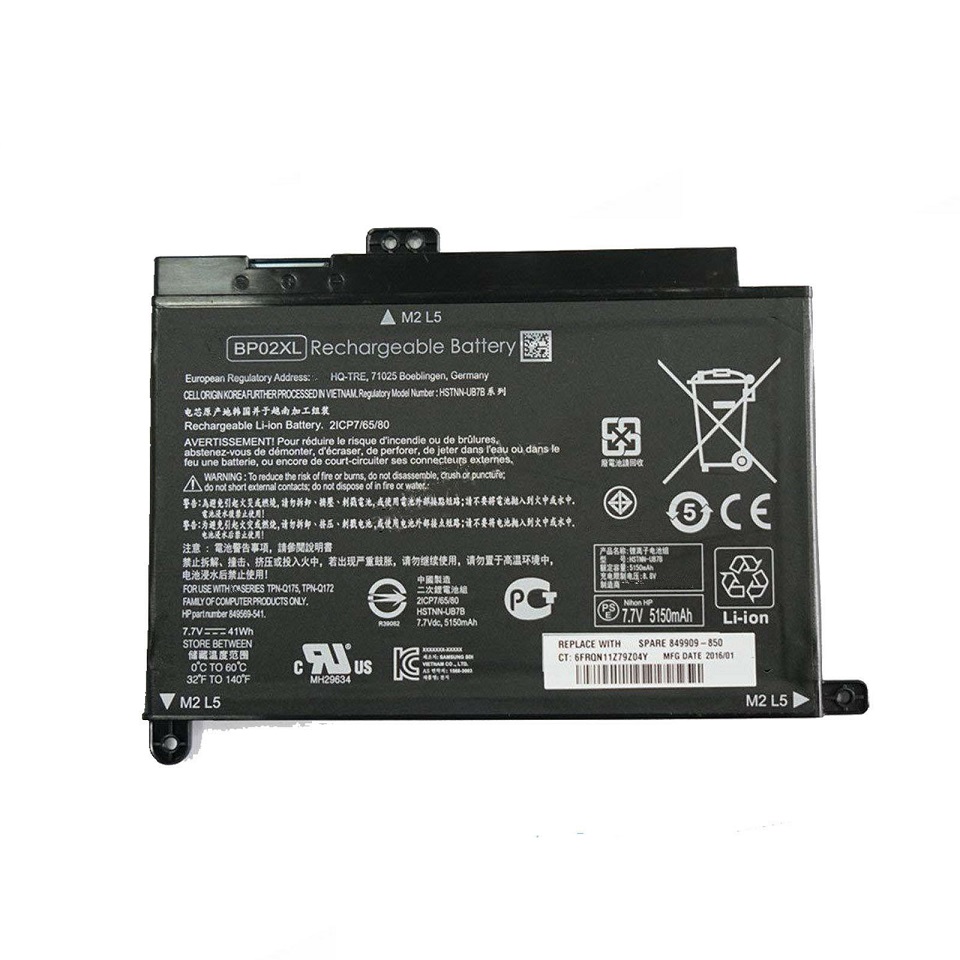 Batteri til HP Pavilion 15-AU010WM BP02041XL HSTNN-LB7H HSTNN-UB7B BP02XL (kompatibelt)