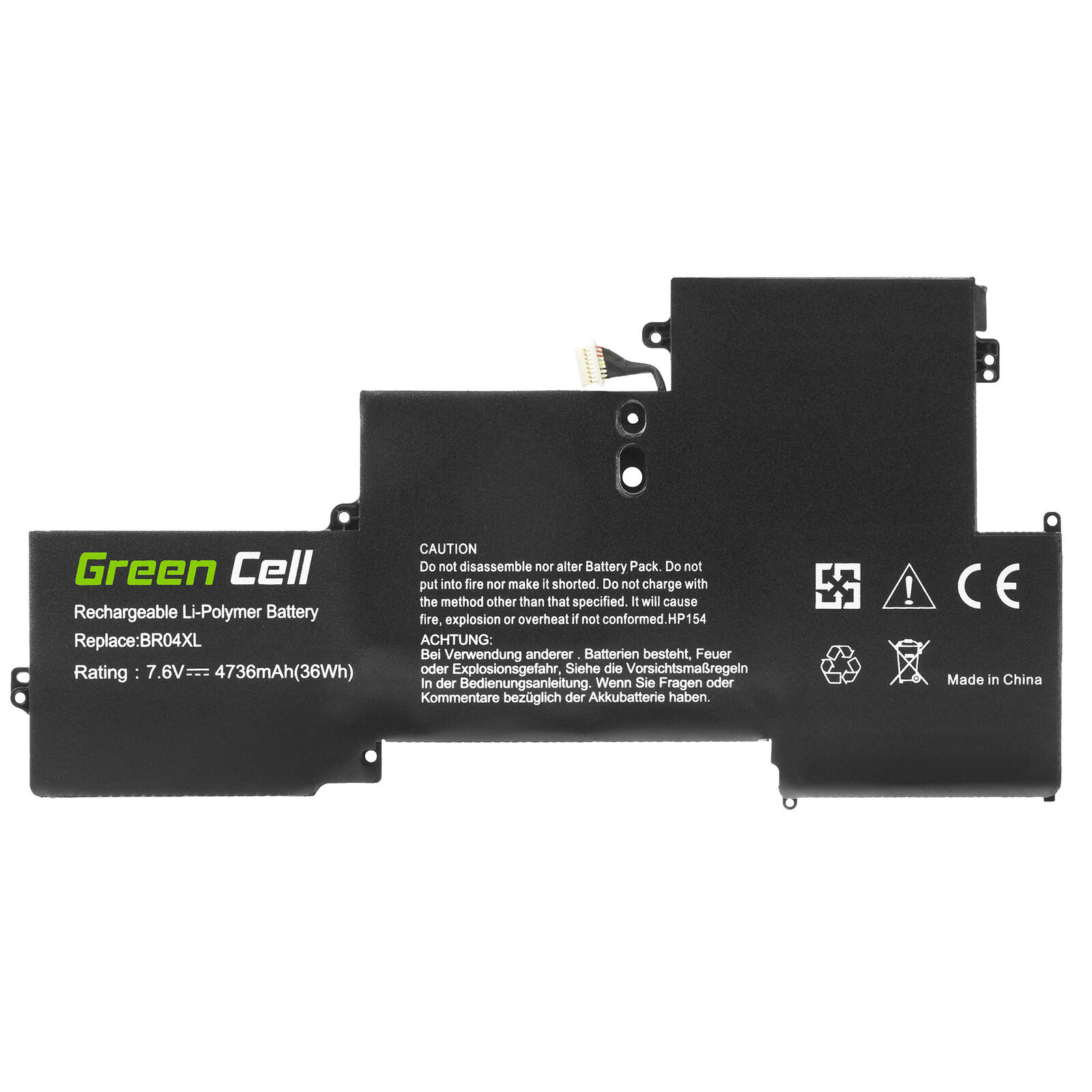 Batteri til HP 760505-005,765605-005,BR04XL 7.6V Li-Polymer (kompatibelt) - Klik på billedet for at lukke