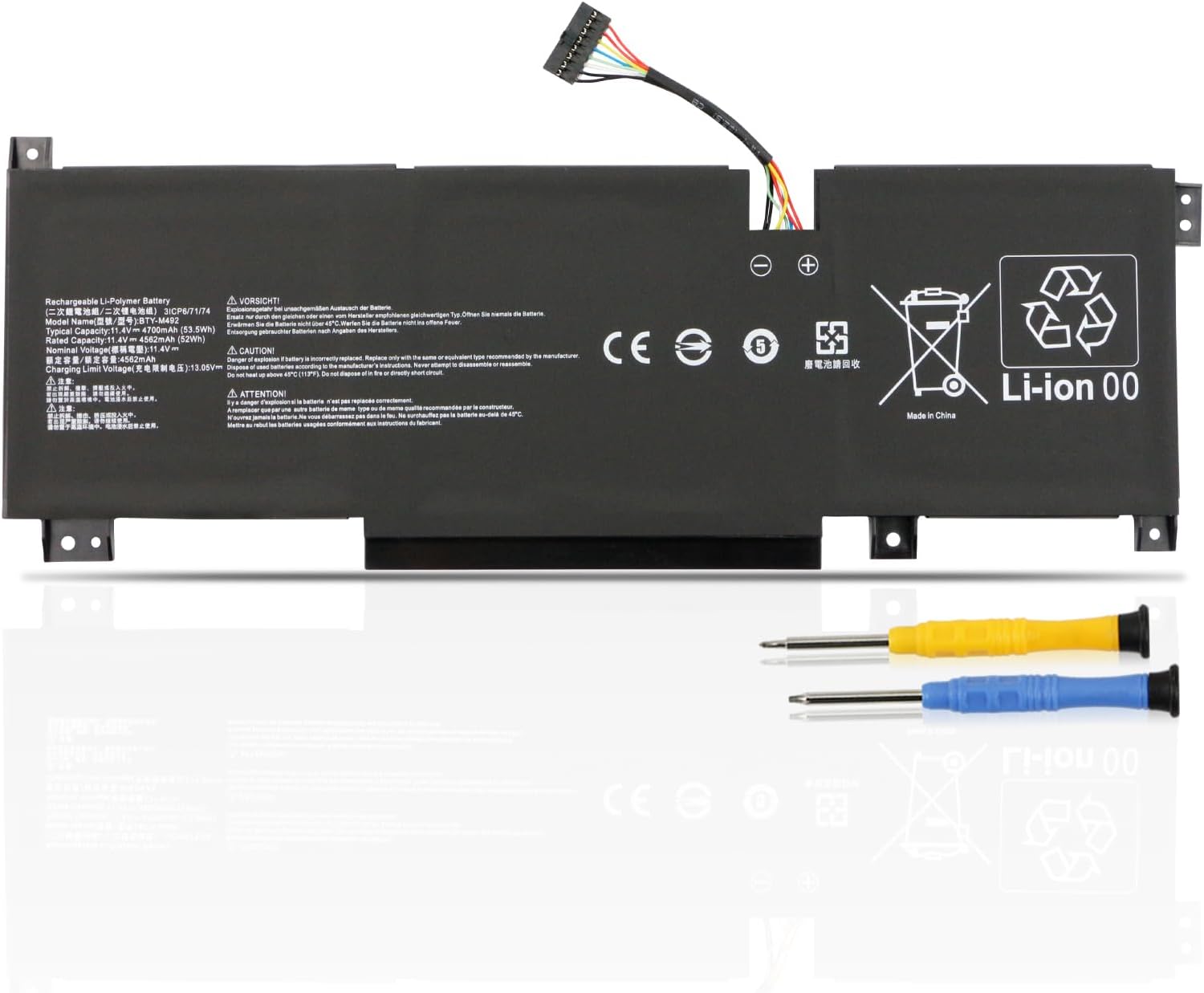 Batteri til BTY-M492 MSI Bravo 15 B5DD Sword 15 A11UD A11UE A11SC (kompatibelt)