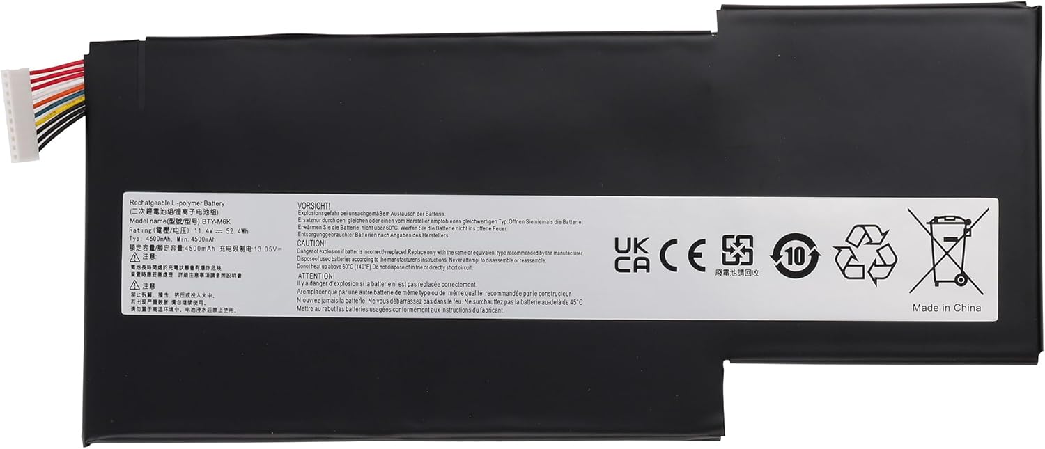 Batteri til MSI GF65 Creator 15M 17M A9SD A9SE A10SD A10SE WF65 WF75 10TH 10TJ 10TI 10TK (kompatibelt)
