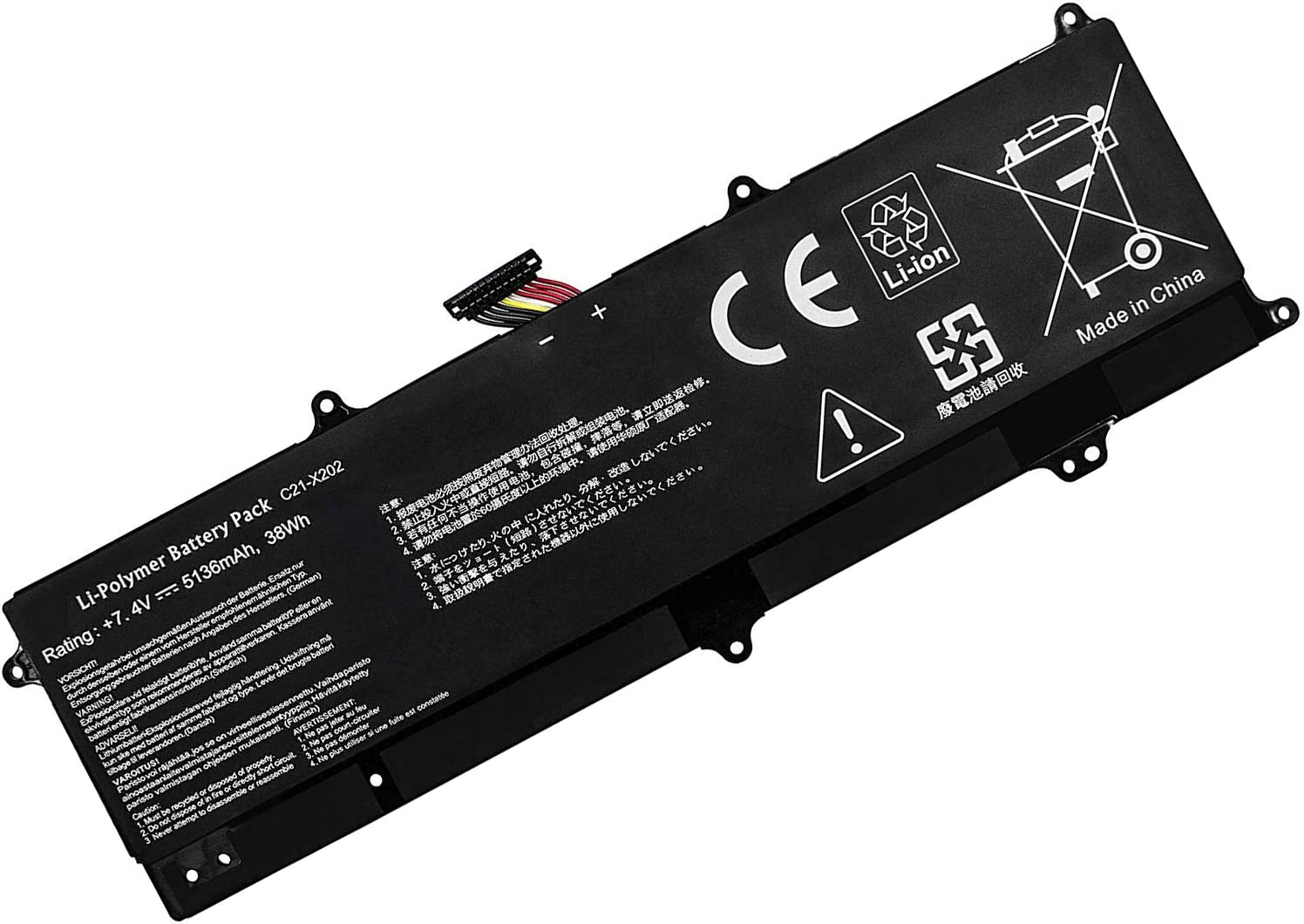 Batteri til Asus VivoBook S200, S200E X201 X201E X202 X202E S200L Q200E (kompatibelt)