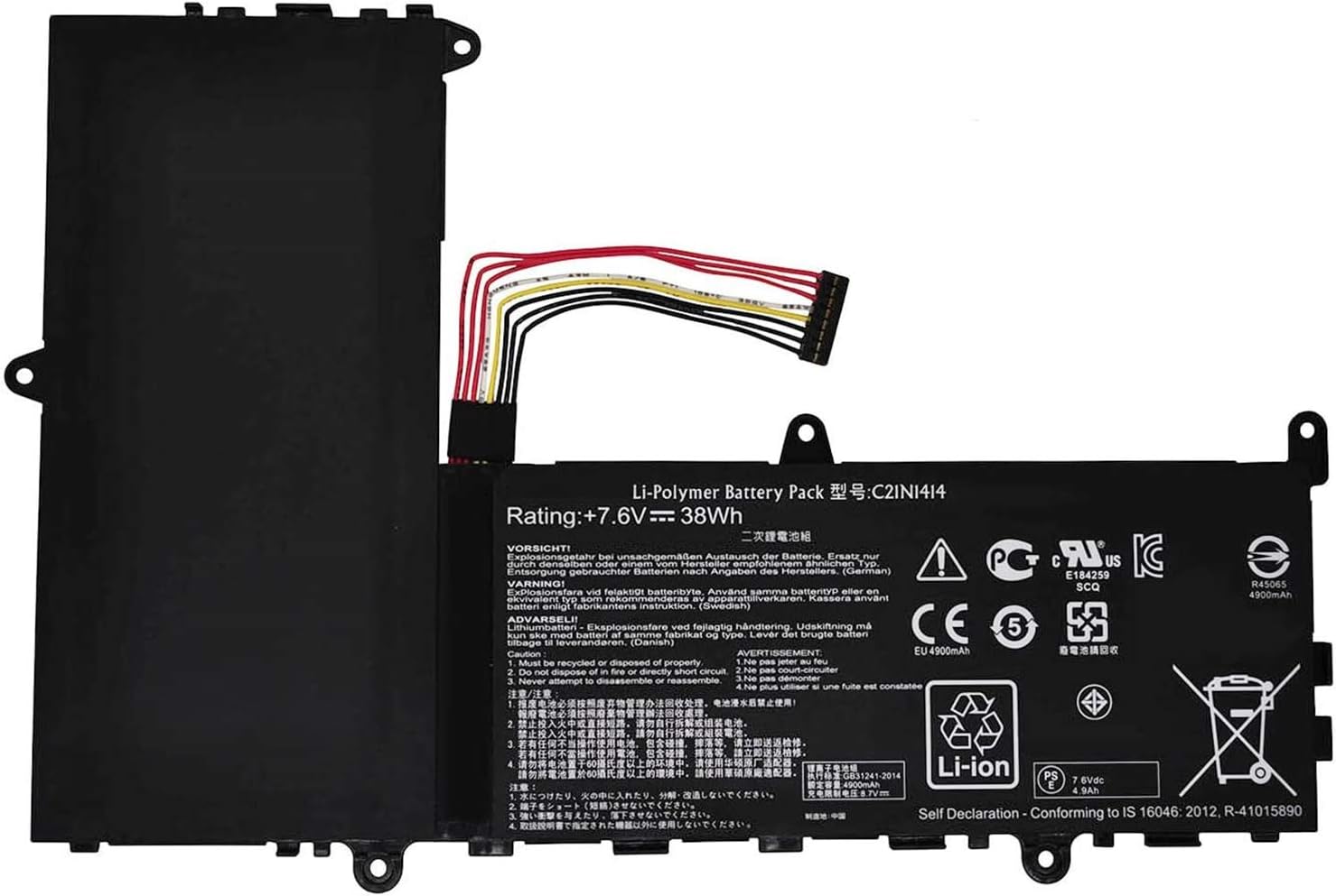 Batteri til 4800mAh Li-Po ASUS 0B200-0124000, C21N1414 (kompatibelt)