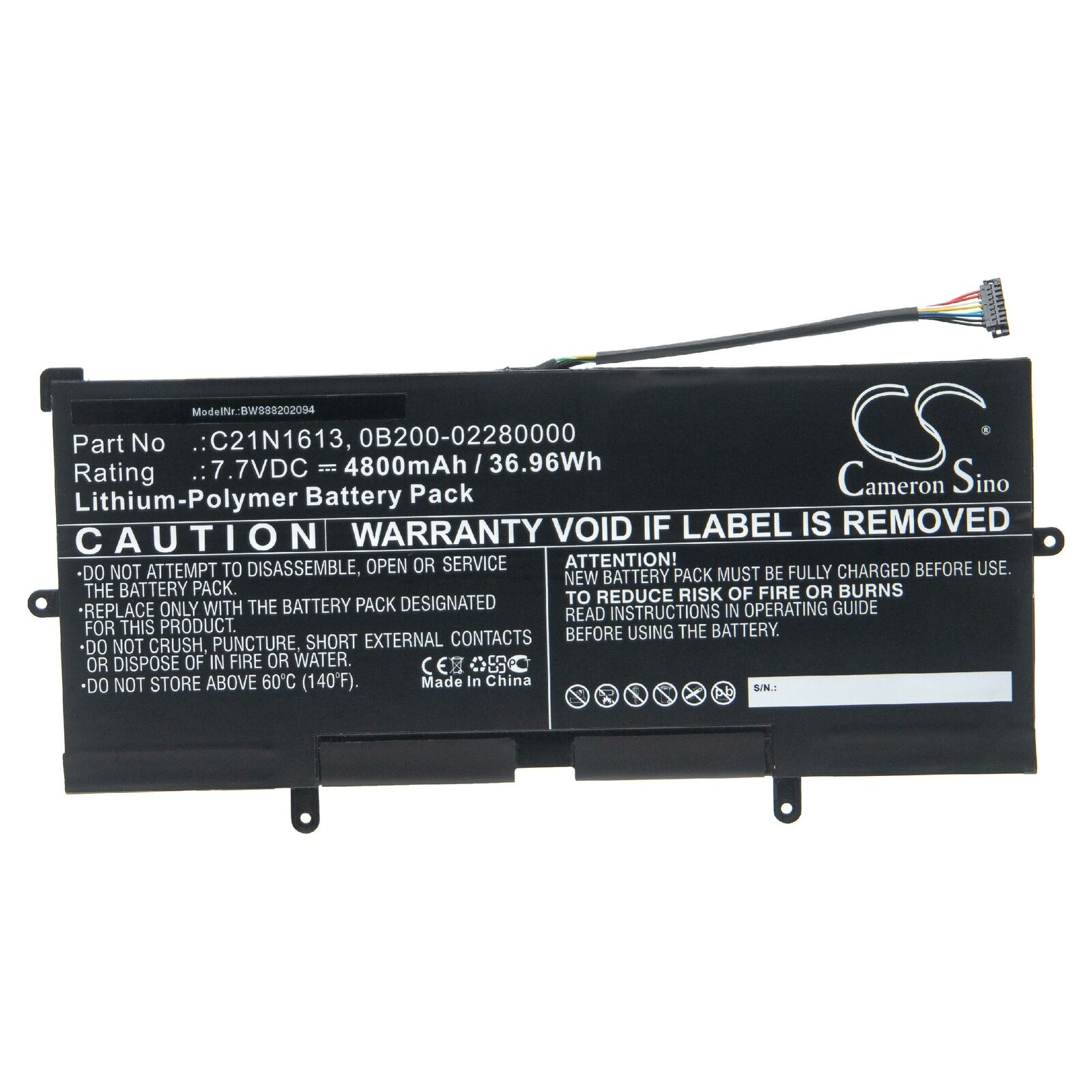 Batteri til C21N1613 Asus Chromebook Flip C302CA-DHM4 C302SA C21PQC5 (kompatibelt) [C21N1613]