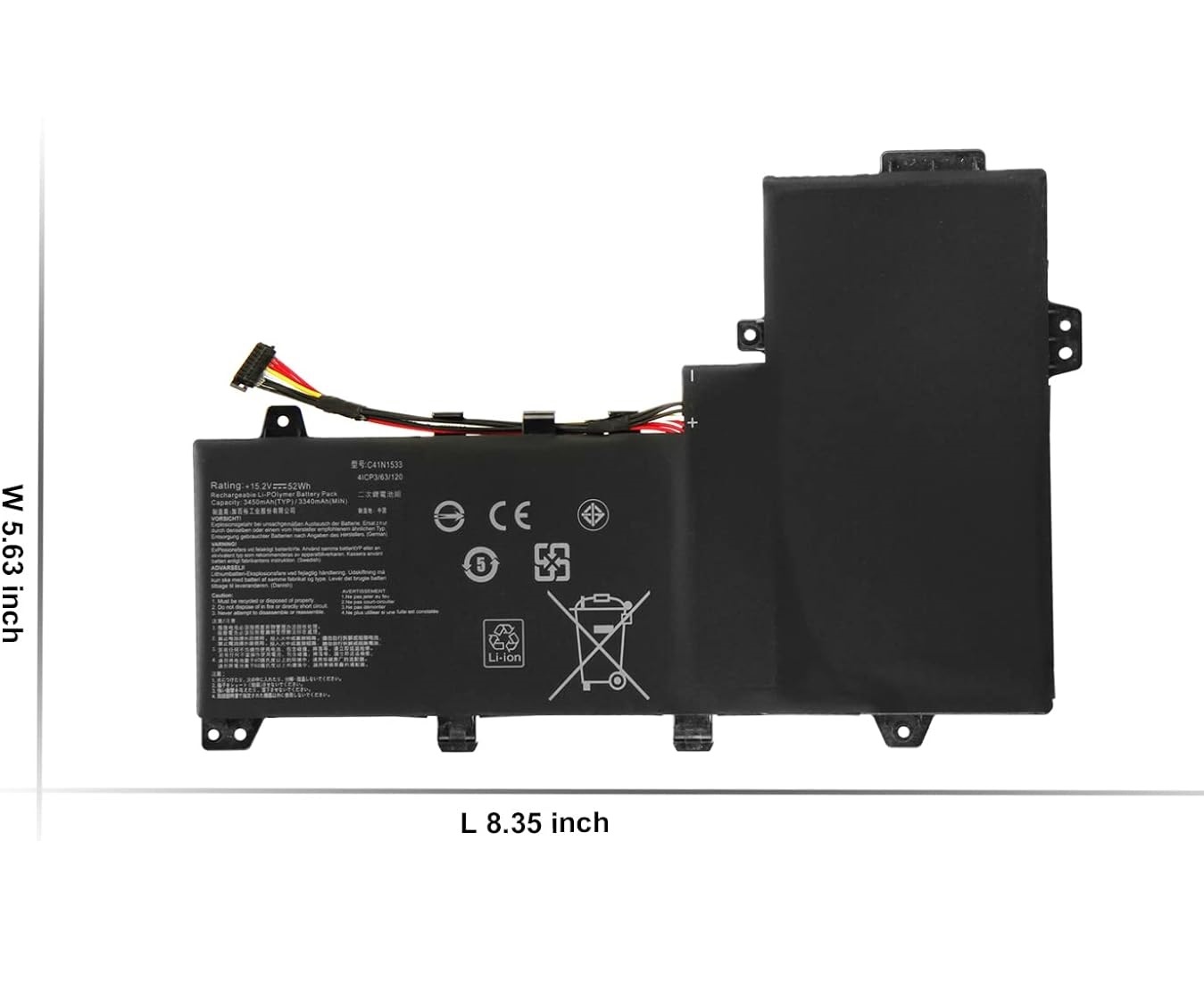 Batteri til C41N1533 Asus ZenBook Flip Q524UQ BBI7T14 UX560UQ UX560UX Zenfone Flip UX560UX FJ020R FZ017T 0B200-02010200 (kompatibelt)