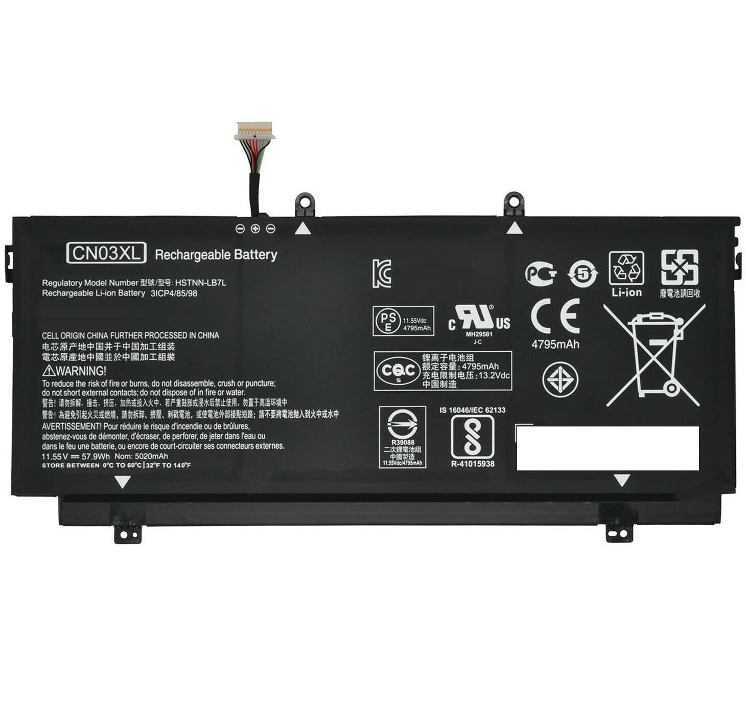 Batteri til HP Envy 13-AB HSTNN-LB7L CN03XL CNO3XL (kompatibelt) - Klik på billedet for at lukke