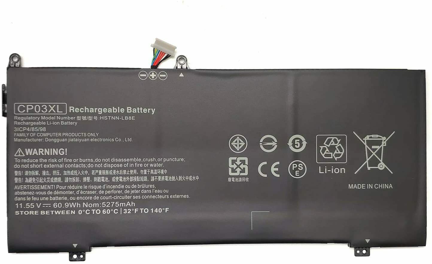 Batteri til CP03XL HP Specter X360 13 929066-421 929072-855 TPN-Q199 HSTNN-LB8E (kompatibelt)