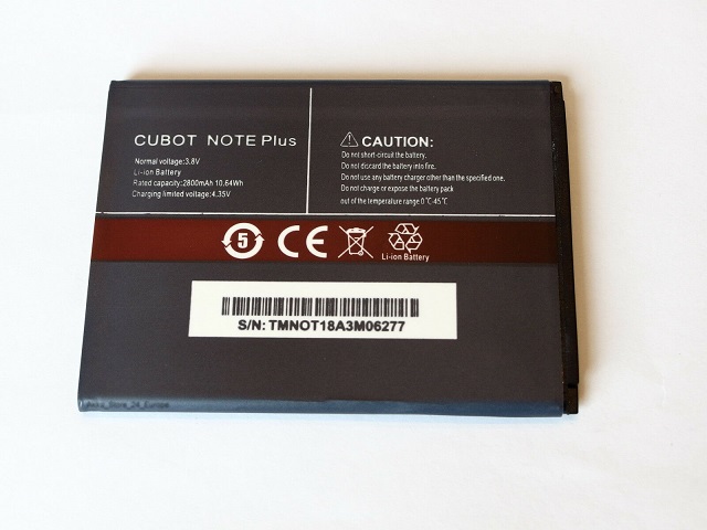 Batteri til 2800mAh Cubot note plus (kompatibelt) - Klik på billedet for at lukke