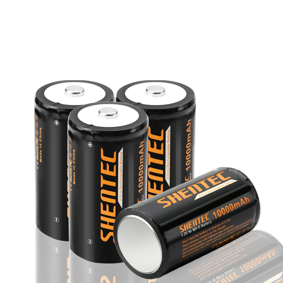 Batteri til 4Pack 10000mAh 1.2V D size MONO power Rechargeable Ni-MH (kompatibelt)