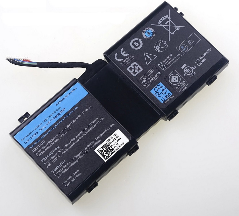 Batteri til 14.8V 2F8K3 KJ2PX Dell Alienware 17 M17X-R5 18 M18X-R3 0J33T (kompatibelt) - Klik på billedet for at lukke