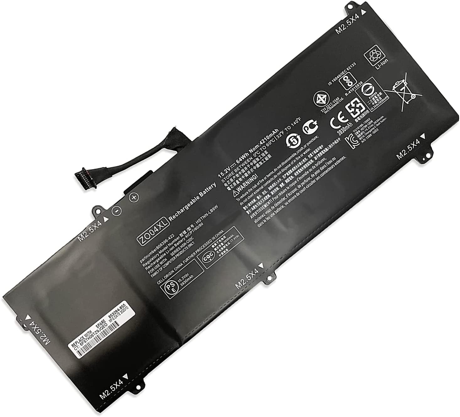 Batteri til ZO04XL 808396-421 808450-002 HSTNN-LB6W HP ZBook Studio G3 (kompatibelt)