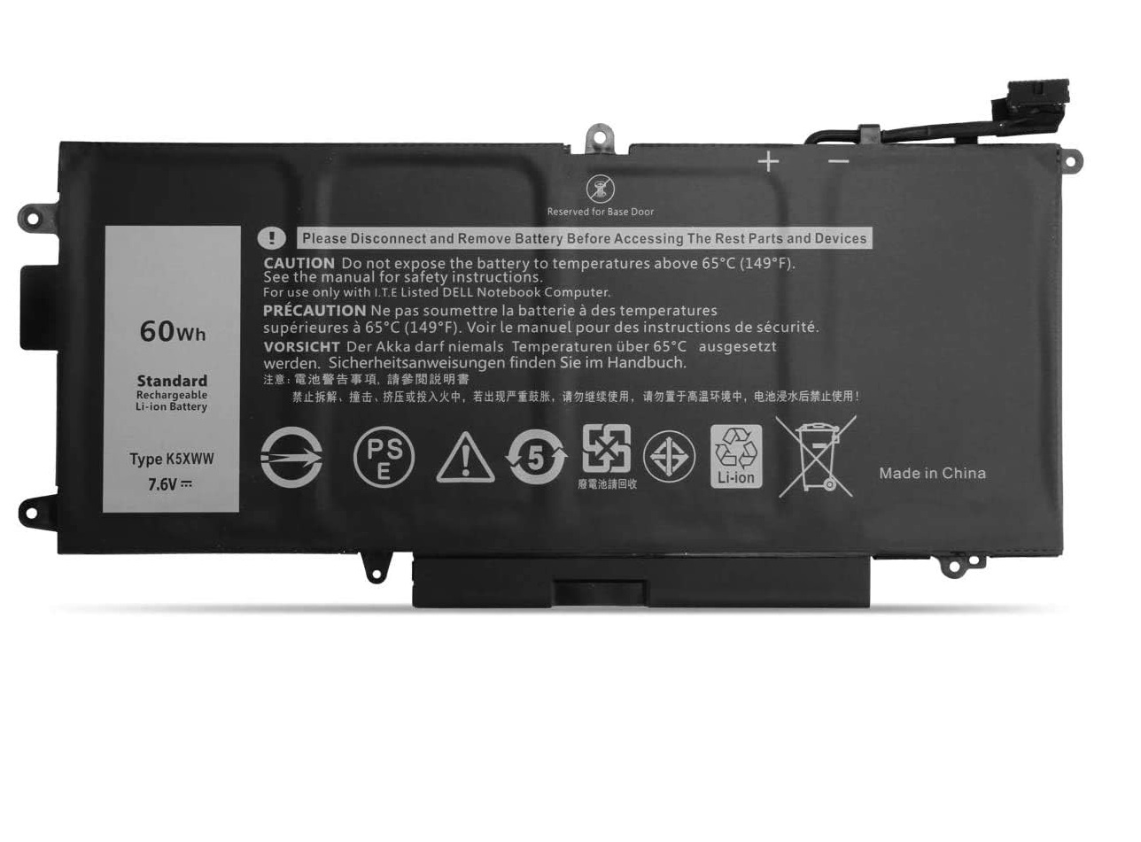 Batteri til 7.6V 60Wh K5XWW Dell Latitude 5289 7389 7390 E5289 P29S001 P29S002 2-in-1 (kompatibelt)