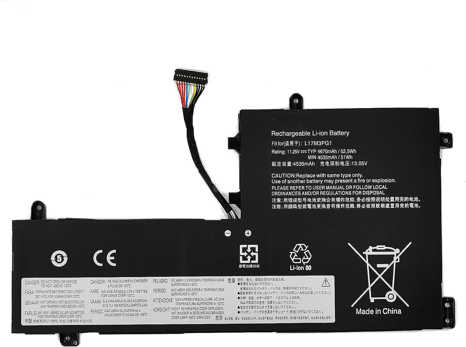 Batteri til 11.25V L17M3PG3 L17M3PG1 Lenovo Y530 Y530-15ICH Y7000 Y7000P SB10W6711 (kompatibelt)