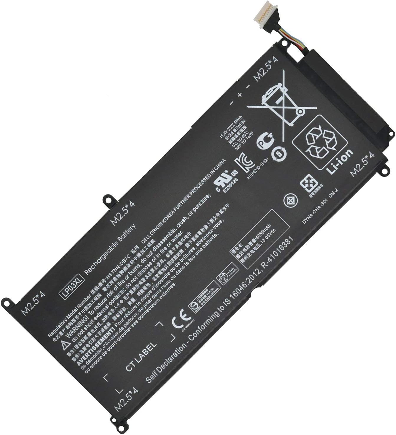 Batteri til HP LP03XL HSTNN-DB6X 805094-005 804072-241 HSTNN-DB7C TPN-C121 TPN-C122 TPN-C124 LP03048XL 805094-005 (kompatibelt)