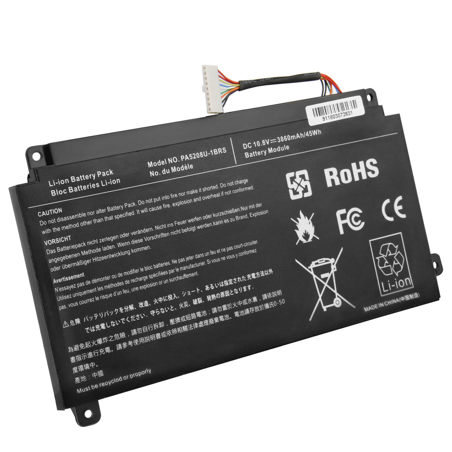 Batteri til Toshiba Satellite Radius L40W-C P50W-C E45W-C L40DW-C P55W PA5208U-1BRS (kompatibelt) - Klik på billedet for at lukke