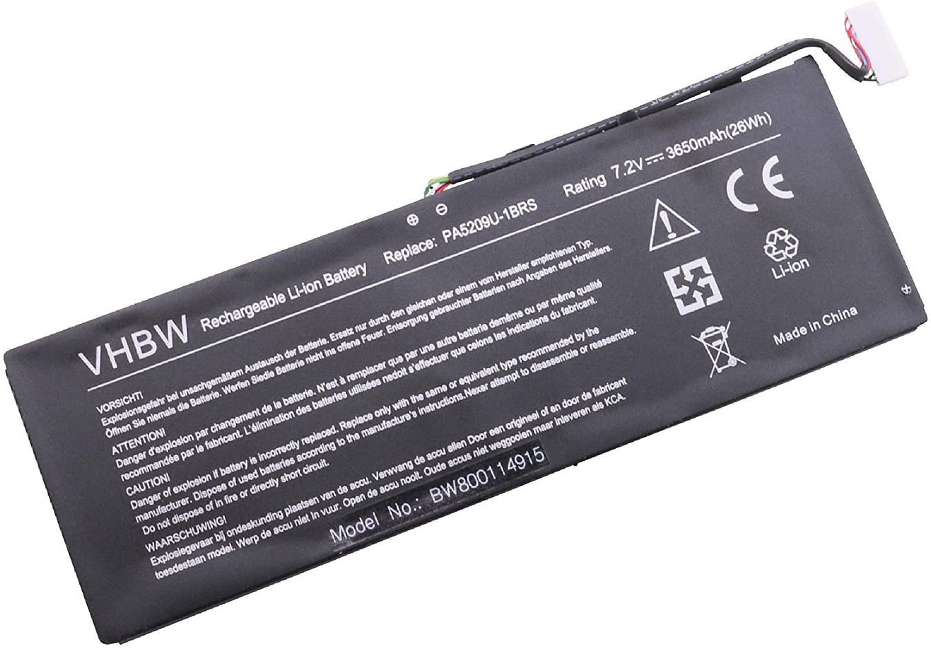 Batteri til Toshiba Satellite L10-B003 L10W-C L15W-B1208X L15W-B1302 (kompatibelt)