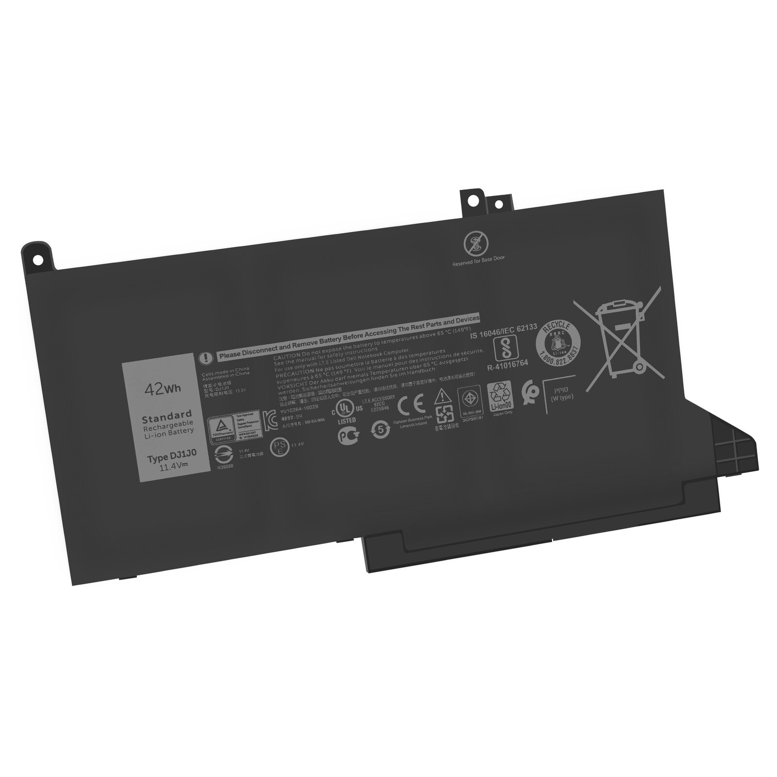 Batteri til 11.4V DJ1J0 PGFX4 Latitude 12 7280 7290 E7280 E7290 13 7380 7390 E7390 (kompatibelt) - Klik på billedet for at lukke