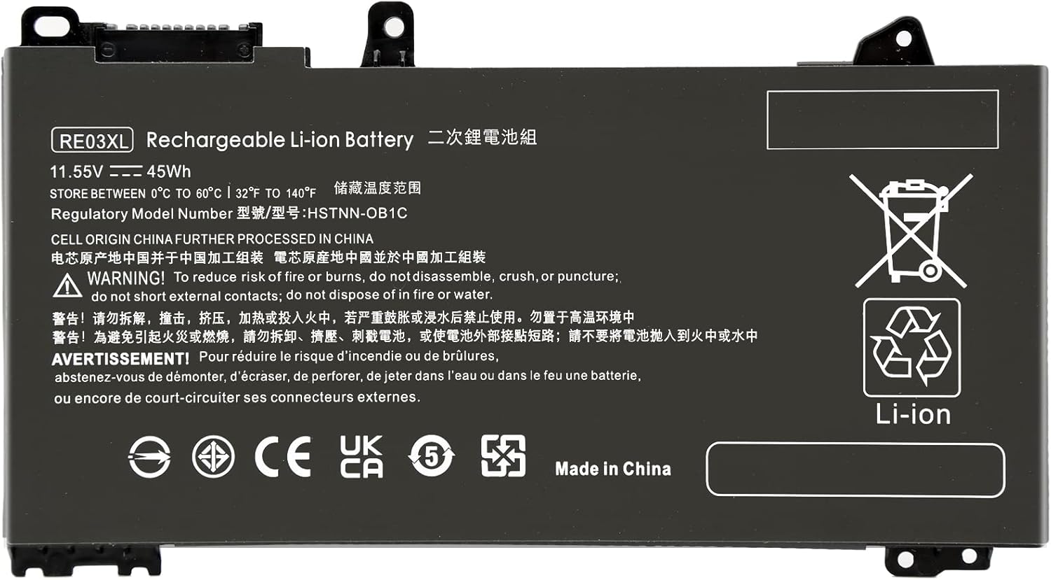 Batteri til HSTNN-DB9A zhan 66 G2 14 66 Pro 13 G2 HSTNN-UB7R L32 4077-2 B1 L32407-2C1 L32407-AC1 (kompatibelt)