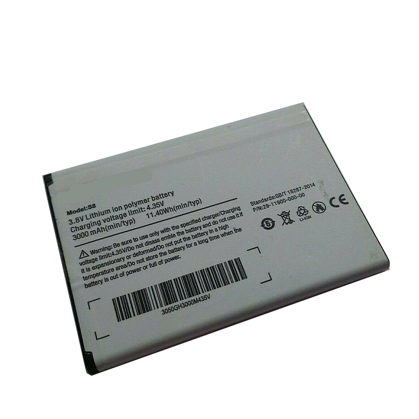 Ulefone S8,Ulefone S8 Pro 3000mAh 3,8V 11.4Wh Li-Polymer (kompatibelt)