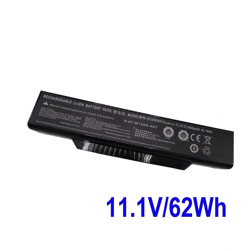 Batteri til W130HUBAT-6 6-87-W130S-4D7 Clevo W130EV W130EW W130EX W130HU W130HV (kompatibelt)